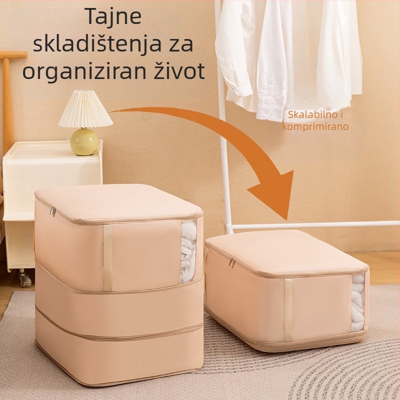 Kockasta vreća za deke od twilla, velika kapaciteta, višenamjensko skladištenje za spavaću sobu i dnevnu sobu