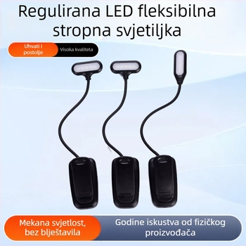 LED klips stolna lampa za čitanje, USB napajanje, CRI ≥ 95, prekidač na gumb, napon ≤ 36V