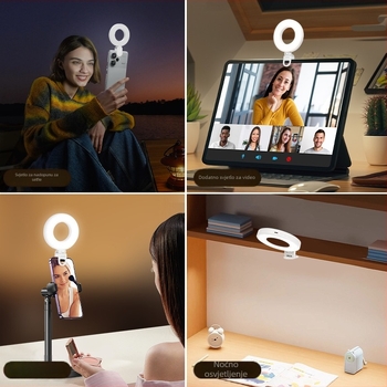 Xj57 LED ring light za mobitele i prijenosna računala – prijenosno fotografijsko osvjetljenje, ručno držanje, 5V1A, ispod 10W, model Xj57