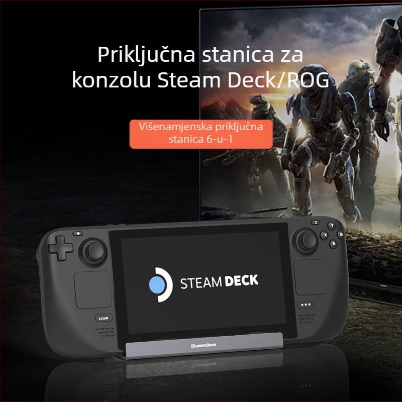 Steam Deck prijenosna docking stanica za konzolu s HDMI, gigabitnim Ethernetom i USB 3.0