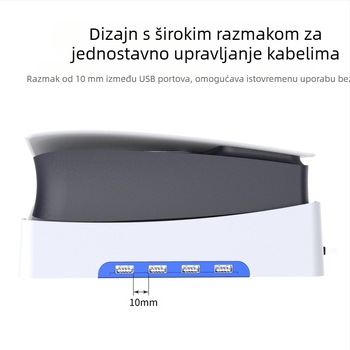 PGTECH PS5 Slim horizontalni stalak s 4 USB 2.0 porta