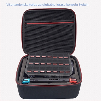 Ažurirana crna velika torba za pohranu Switch s kompletom dodatne opreme, tvrdi kovčeg, ručna torba za prijenos konzole i kartice s igrama