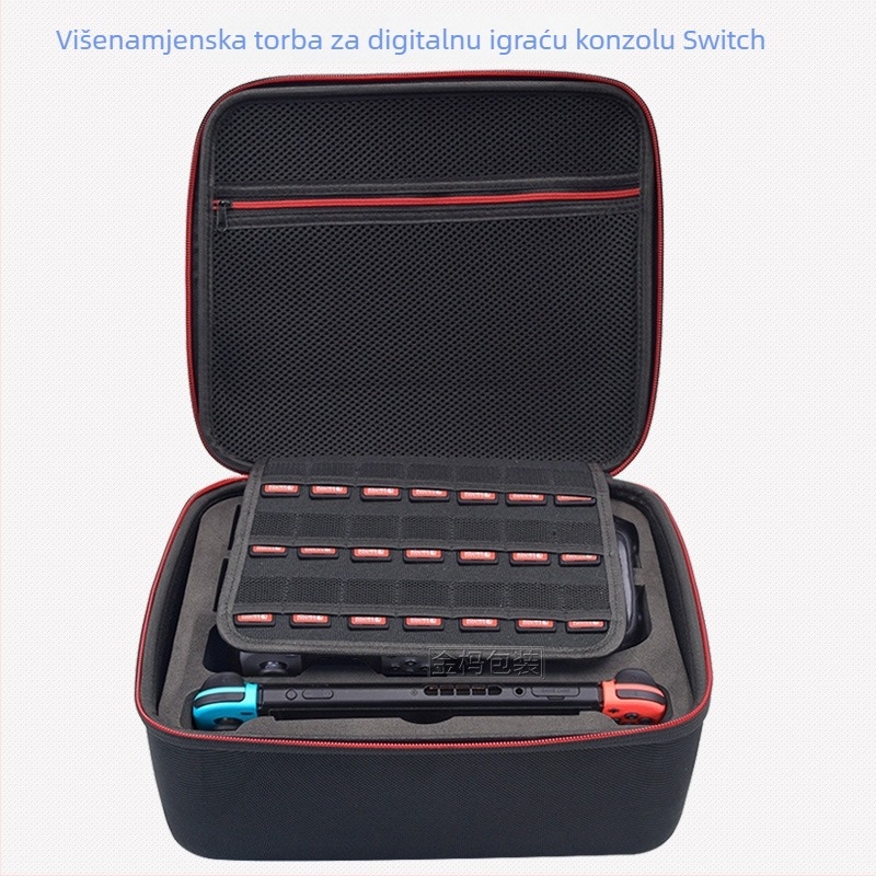 Ažurirana crna velika torba za pohranu Switch s kompletom dodatne opreme, tvrdi kovčeg, ručna torba za prijenos konzole i kartice s igrama
