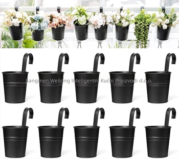 Lonac za cvijeće od željeza, zidni i viseći tip, galvanizirani metal, završna obrada u prahu