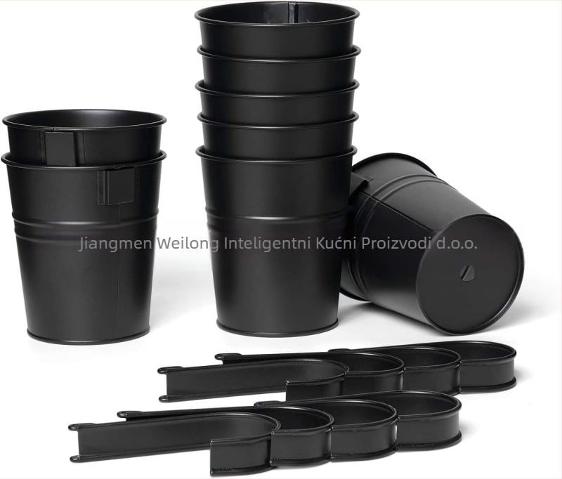 Lonac za cvijeće od željeza, zidni i viseći tip, galvanizirani metal, završna obrada u prahu