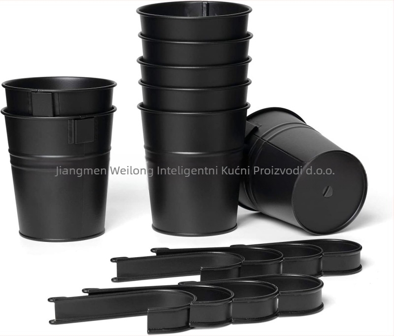 Lonac za cvijeće od željeza, zidni i viseći tip, galvanizirani metal, završna obrada u prahu