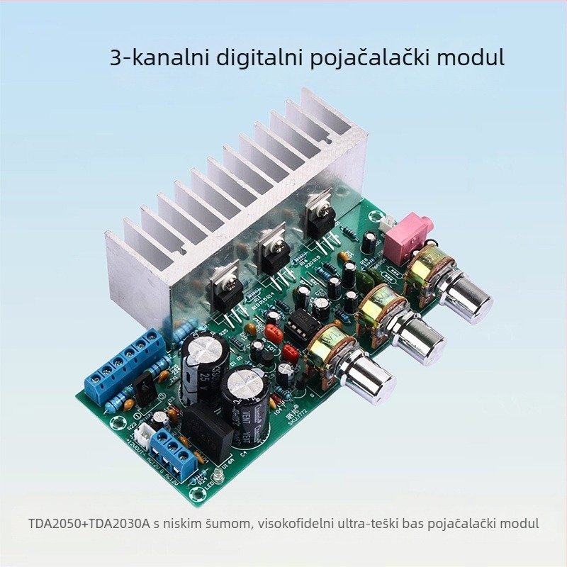 Hi-Fi pločica pojačala s TDA2050 + TDA2030, 2.1-kanalna