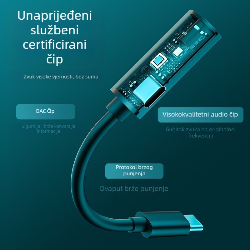 Adapter za slušalice za Samsung S22 Ultra - SALAMOER YX-61, Type-C kompatibilan, licencirana privatna marka