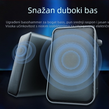 CO712 2.0 računala zvučnici za stolno i prijenosno računalo, USB + 3.5 mm ulaz, 60Hz-15kHz, 10W izlaz, SNR ≥75dB