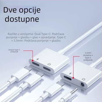 SALAMOER 415 USB-C na 3,5 mm audio i napajanje adapter za USB-C telefone