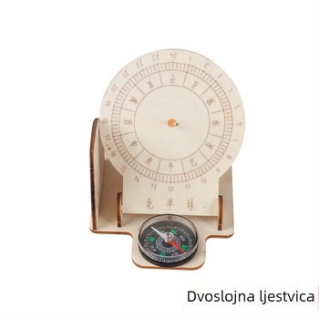 Drveni DIY ekvatorijalni sunčani sat — ručno sastavljana obrazovna igračka za djecu 7–14 godina