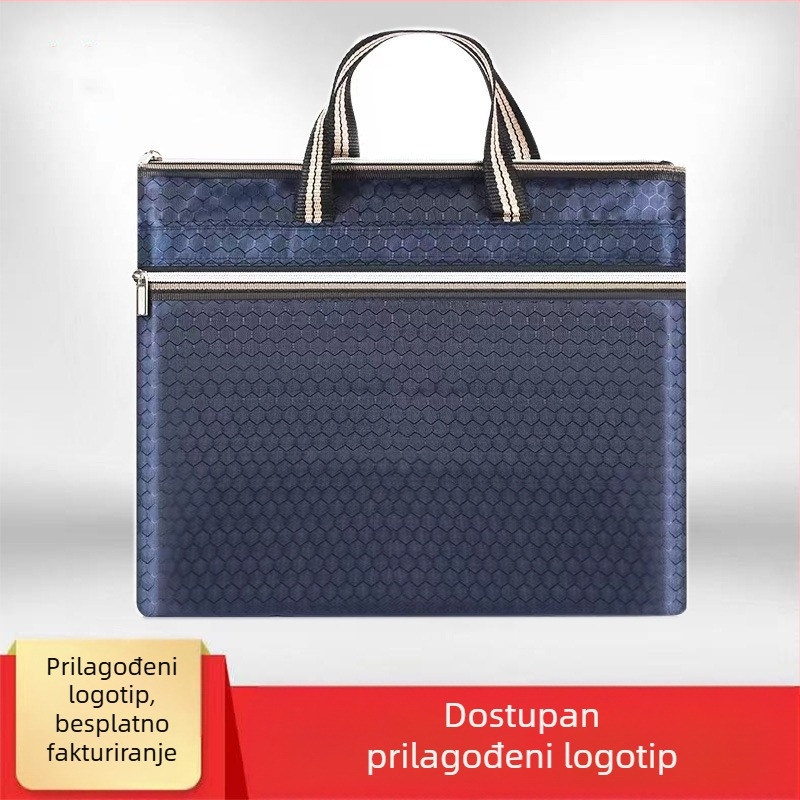 Prijenosna torba za dokumente od Oxford tkanine sa zatvaračem, torba za konferencije i dokumente, organizator za pohranu, tisak logotipa