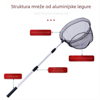 Sklopiva glava mreže od aluminijske legure za ribolov