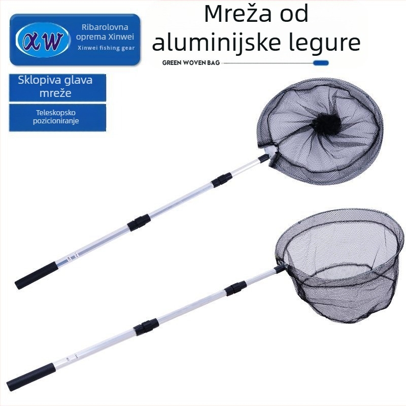 Sklopiva glava mreže od aluminijske legure za ribolov