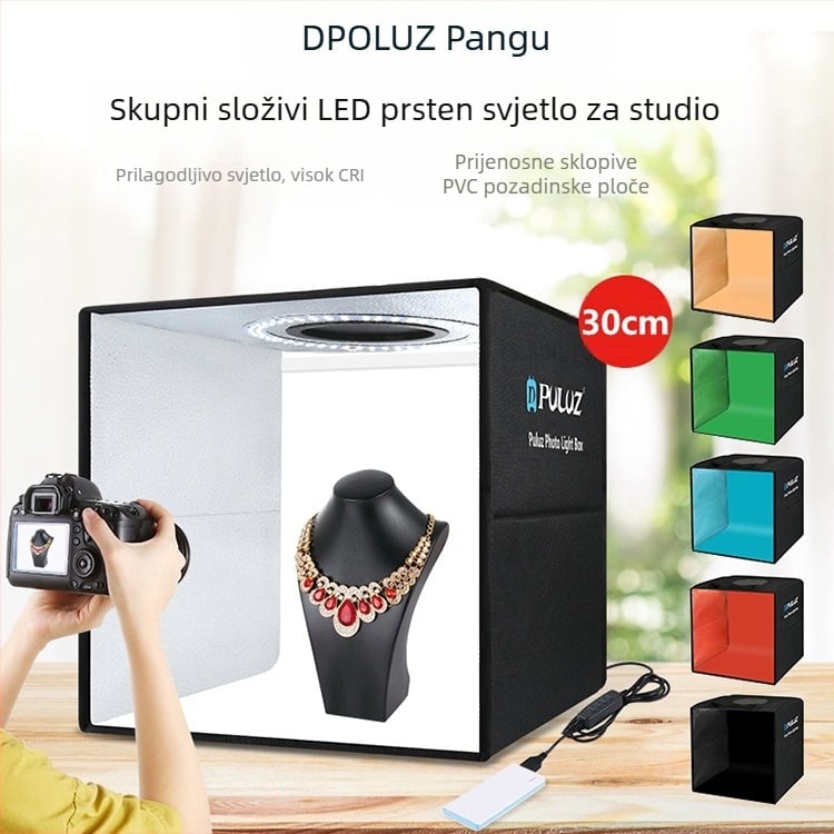 Puluz Fat Cow Ring Light Prijenosni Foto Studijski Set, Model PU5032G, Materijal Poliester, Težina 1,51 kg