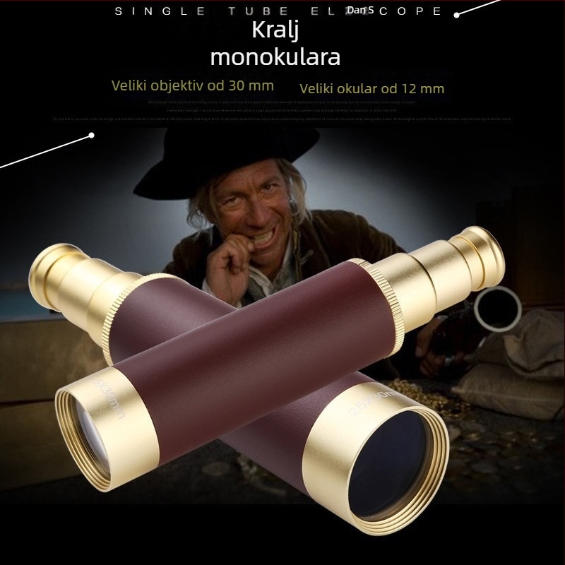 Mini vanjski prijenosni monokular s povećanjem 25x30, retro piratski teleskop
