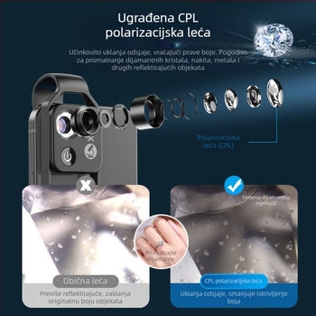 APEXEL ms002 Mikroskop za mobilni telefon s 200x povećanjem, LED svjetlo, CPL objektiv, HD prijenosna kamera za Apple iPhone
