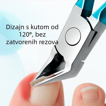 Nerđajuće čelične pedikurne kliješta za nokte sa šikmim ustima i oštrim vrhom, za uklanjanje mrtve kože i zarastajućih noktiju, prijenosni ravni dizajn