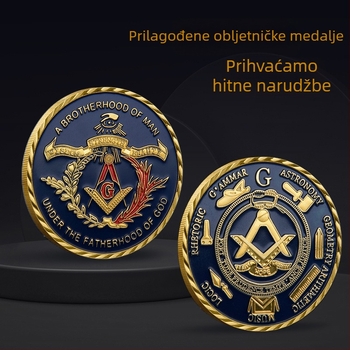 Europska masona bratovna memorijalna kovanica, materijal željezo, univerzalna upotreba, pojedinačno pakirana u PP vrećici s plastičnim kućištem