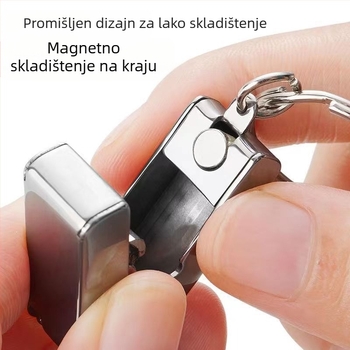 Klešta za nokte – mini sklopive, prenosne, od nehrđajućeg čelika, s ploskim čeljustima