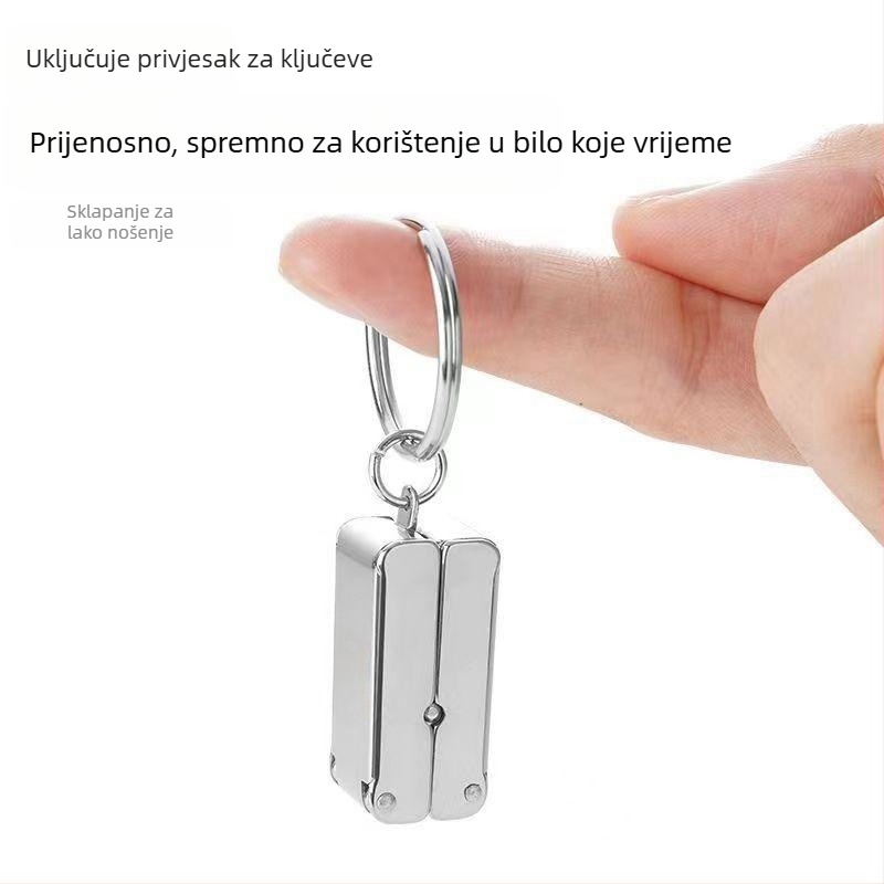 Klešta za nokte – mini sklopive, prenosne, od nehrđajućeg čelika, s ploskim čeljustima