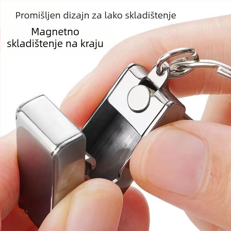 Klešta za nokte – mini sklopive, prenosne, od nehrđajućeg čelika, s ploskim čeljustima