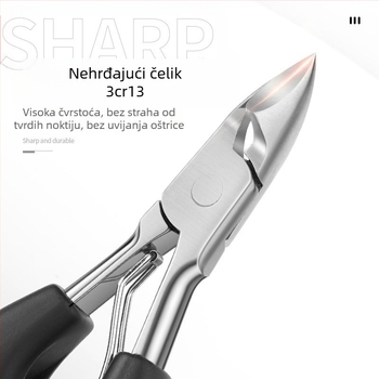 Set za manikuru od nehrđajućeg čelika s kliještima za kožicu, kliještima za nokte i štipaljkom za nokte — prenosni kućni set; težina 79,8 g; pakiranje 250 komada; OEM privatna oznaka