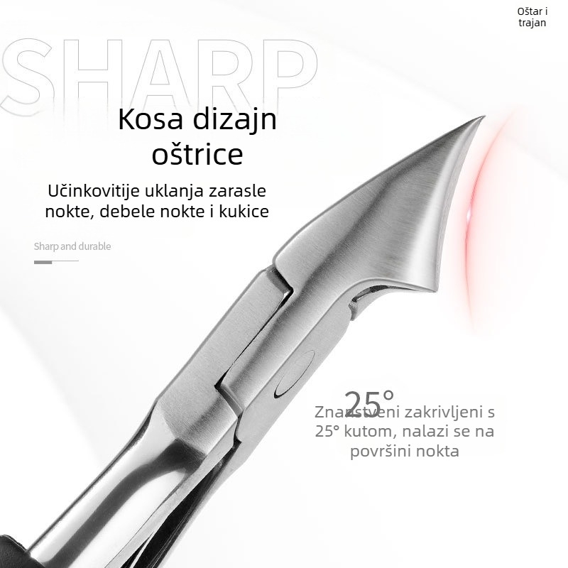 Set za manikuru od nehrđajućeg čelika s kliještima za kožicu, kliještima za nokte i štipaljkom za nokte — prenosni kućni set; težina 79,8 g; pakiranje 250 komada; OEM privatna oznaka