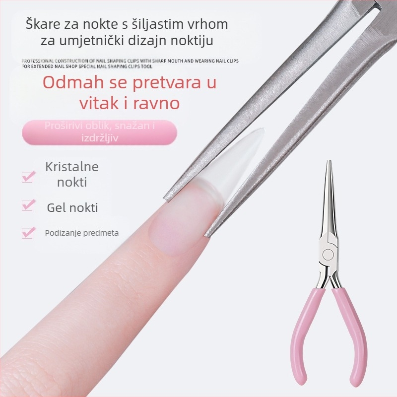 Klešt za oblikovanje noktiju s oštrim čeljustima – alat za produženje noktiju za salon, nehrđajući čelik, Tide (Beauty), OEM