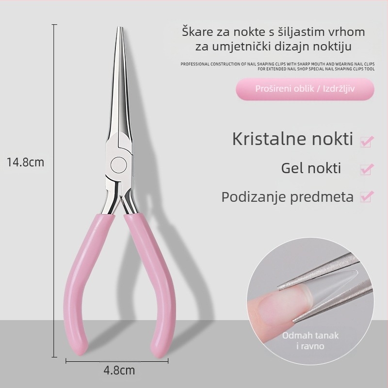 Klešt za oblikovanje noktiju s oštrim čeljustima – alat za produženje noktiju za salon, nehrđajući čelik, Tide (Beauty), OEM
