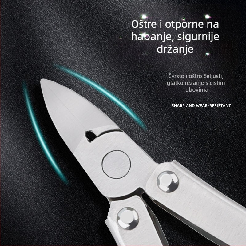 Višenamjenski kliješt za nokte s žljebom – nehrđajući čelik, njemački stil pedikure za kućnu upotrebu