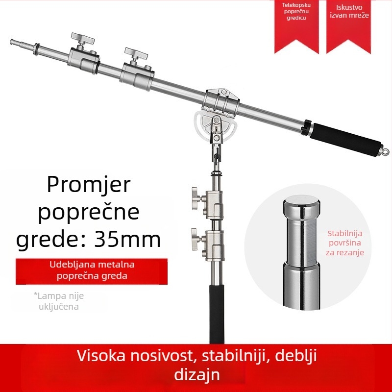 Zhijie studijski okvir za bljeskalicu, magnezijev legura, 35 mm križni nosač, nagnuti rukohvat podrška, težina 4.24