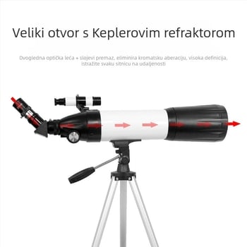 Astronomski teleskop 50070 – visoka razlučivost, velika povećava, dvostruka namjena za promatranje neba i Zemlje, promatranje zvijezda i Mjeseca