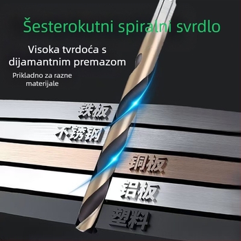 Set od 13 komada bušilica s šesterokutnim držačem, crno-žuto, od čelika visoke brzine, izdržljivo, visoke kvalitete