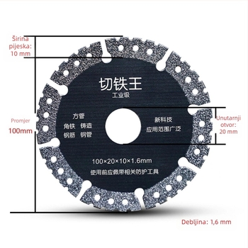 Vanlonso Metalni rezni disk za kutnu brusilicu – za metalne dijelove, višefunkcionalan, visokoučinkoviti rezni disk