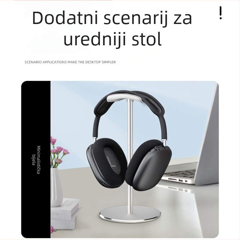 Stolni stalak za slušalice M9, aluminijska legura + silikon, 165 g, skladištenje