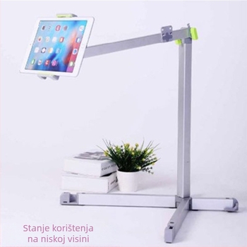 Podni držač za tablet i telefon uz kreveta, rotirajući i teleskopijski