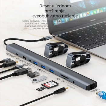 10-u-1 USB-C hub i docking stanica za prijenosna računala