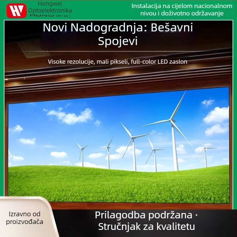 Unutarnji LED zaslon s malim razmakom P1.25, rezolucija 1920x1080, 640000 pixela, modul 320x160, 256 nijansi sive