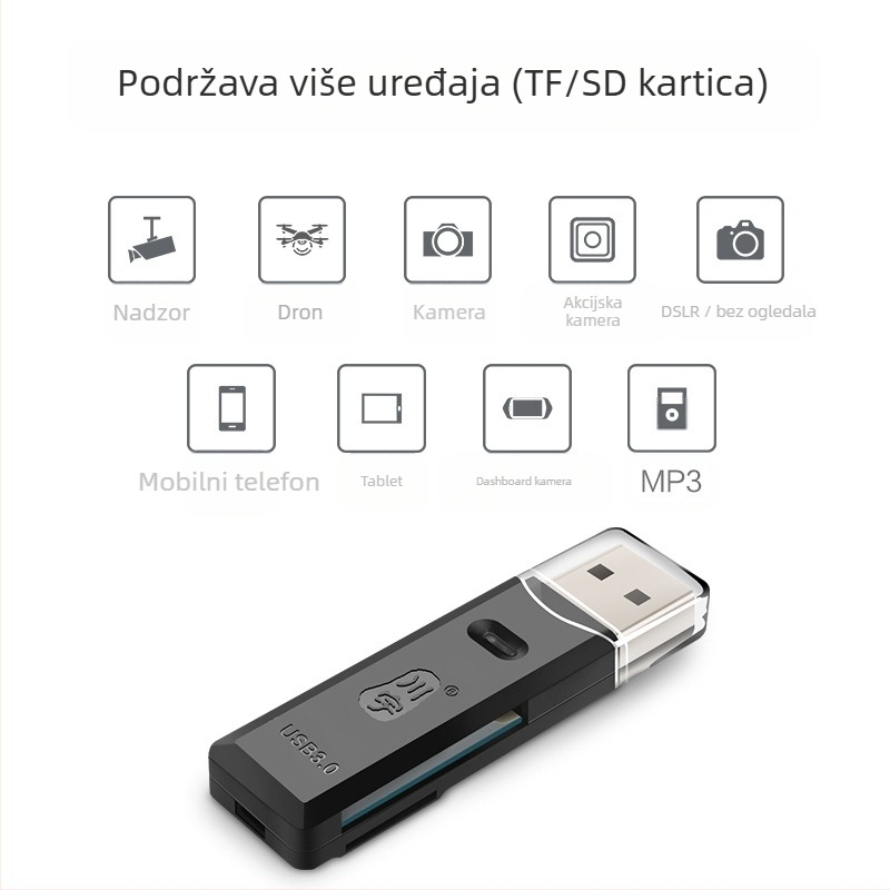 C396 USB 3.0 2-u-1 čitač kartica TF/SD