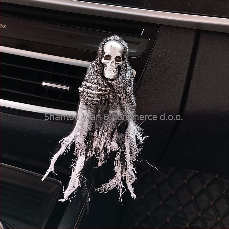 Tablica mirisa za automobil s motivom lubanje i Halloween, klip za izlaz zraka, cvjetni miris, sadržaj manje od 5 ml, volatilizacija 1-15 dana