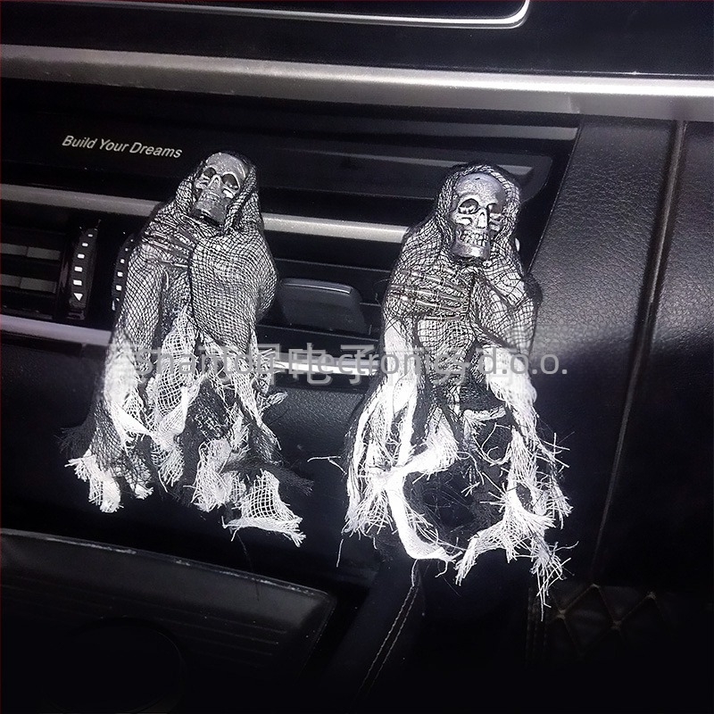 Tablica mirisa za automobil s motivom lubanje i Halloween, klip za izlaz zraka, cvjetni miris, sadržaj manje od 5 ml, volatilizacija 1-15 dana