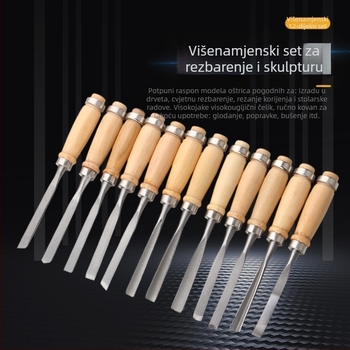 Set alata za drvorezbarenje – 12 komada, nože i dlijeti, ručno izrađena korijen drvorezba, skup alata za drvarstvo
