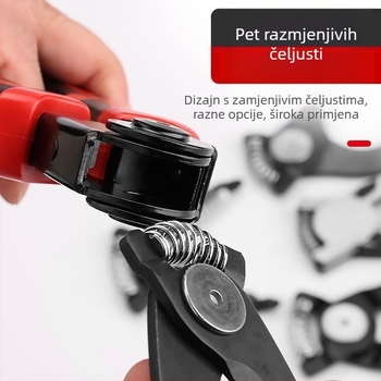 Pet u jedan set kliješta s izmjenjivim glavama za skidanje izolacije i rezanje vodiča, alat od alata čeli, težina 0,9