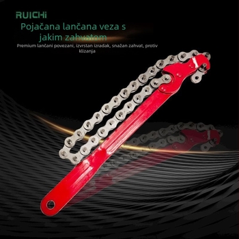 Podešavajući lančani ključ za filter ulja – dvostruka funkcija, od alatne čeli