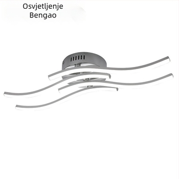 LED stropno svjetlo s četiri vala za dnevni boravak i spavaću sobu, moderni minimalistički dizajn, aluminijsko tijelo, 85–265V, CRI ≥90, rasvjetna površina 10–15㎡
