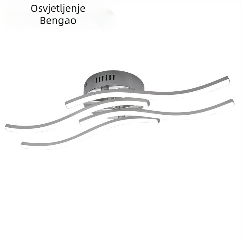 LED stropno svjetlo s četiri vala za dnevni boravak i spavaću sobu, moderni minimalistički dizajn, aluminijsko tijelo, 85–265V, CRI ≥90, rasvjetna površina 10–15㎡
