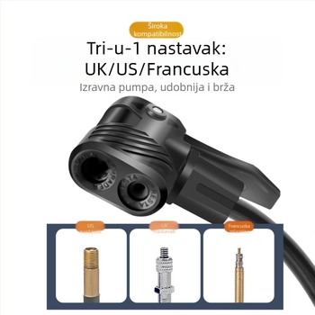 Nožna pumpa za automobile, bicikle, motocikle i električna vozila — visoki tlak, jednocilindarska, 25 L/min, s manometrom