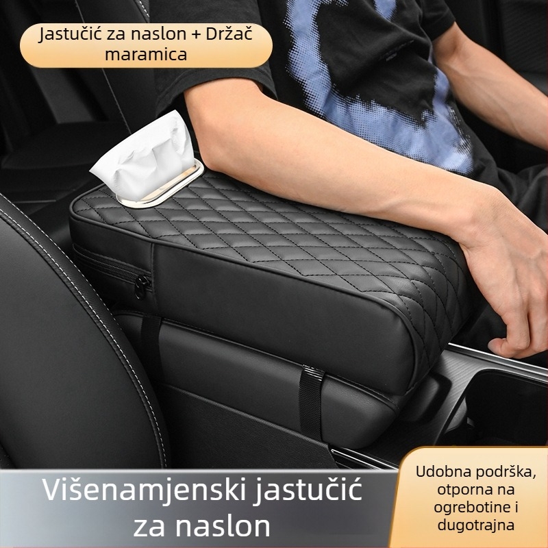 Podložak za naslon ruke automobila, koža, memorijska pjena, model APR02, univerzalna kompatibilnost
