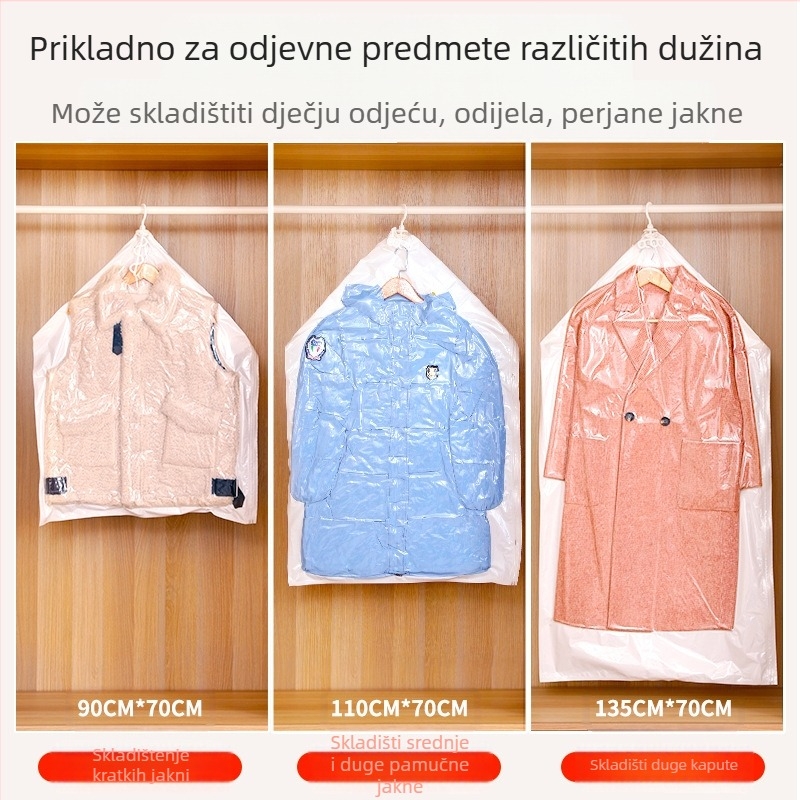 Vješena vaku vreća za vakuumsko skladištenje – odjeća s perjem kod kuće, PA+PE, model SNGG001, bez pumpe